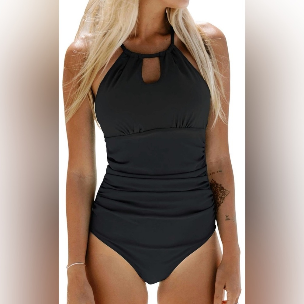 Women's One Piece Swimsuit High Neck Tummy Control Swimwear Bathing Suit